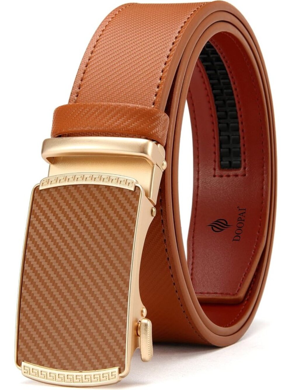 Adjustable Ratchet Dress Belt for Men - 1 3/8" Sliding Leather, Custom Fit, Gift